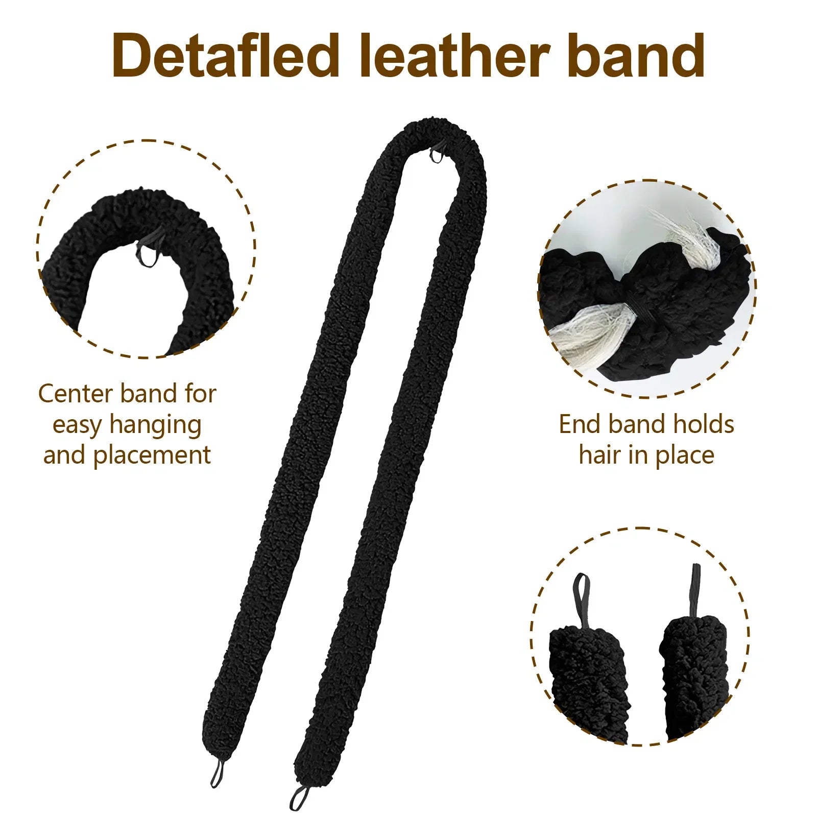 Black FCJ Satin Heatless Hair Curler DIY Cold/Hot Natural Soft Wave for Sleep Lazy Overnight All Hair Types