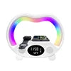 G Shaped Wireless Charger Speaker LED Lamp Bedside Light Night Digital RGB Alarm Clock Lamp Wireless Chargers with Speakers