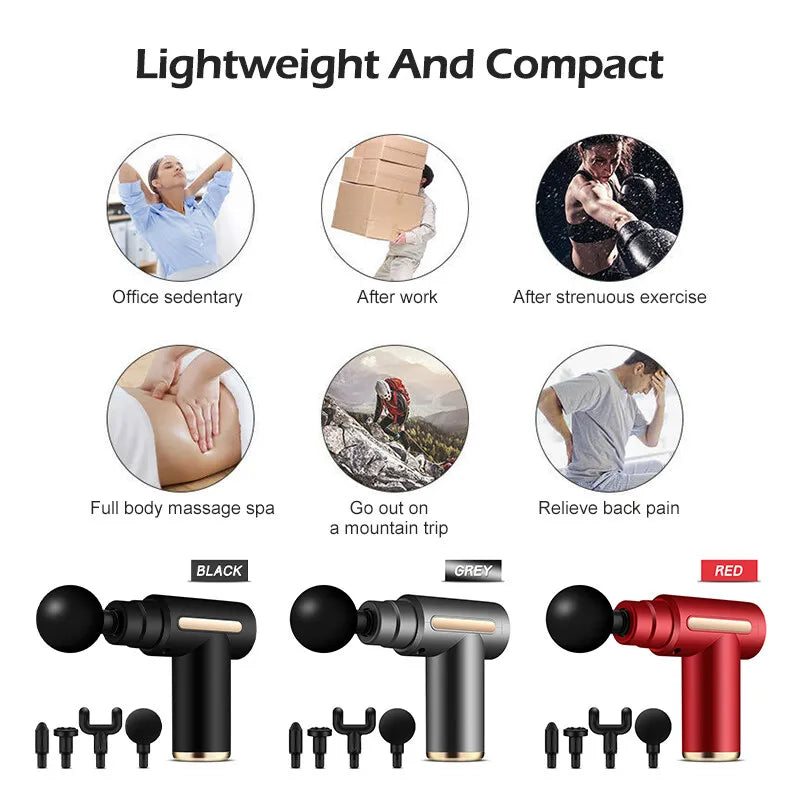 Portable Electric Massage Gun — Deep Tissue Percussion Body Therapy