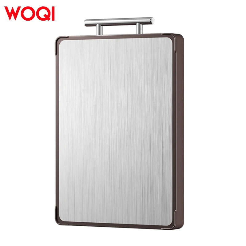WOQI Eco-Friendly Double-Sided Cutting Board — Wood & Stainless Steel