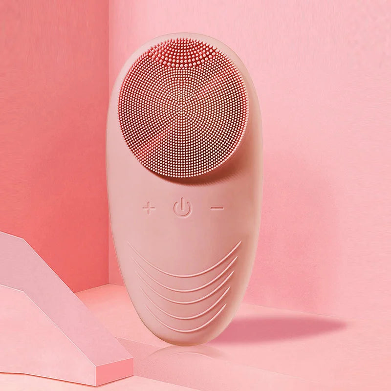 Electric Silicone Facial Cleansing Brush — Vibrating Korean Beauty Device