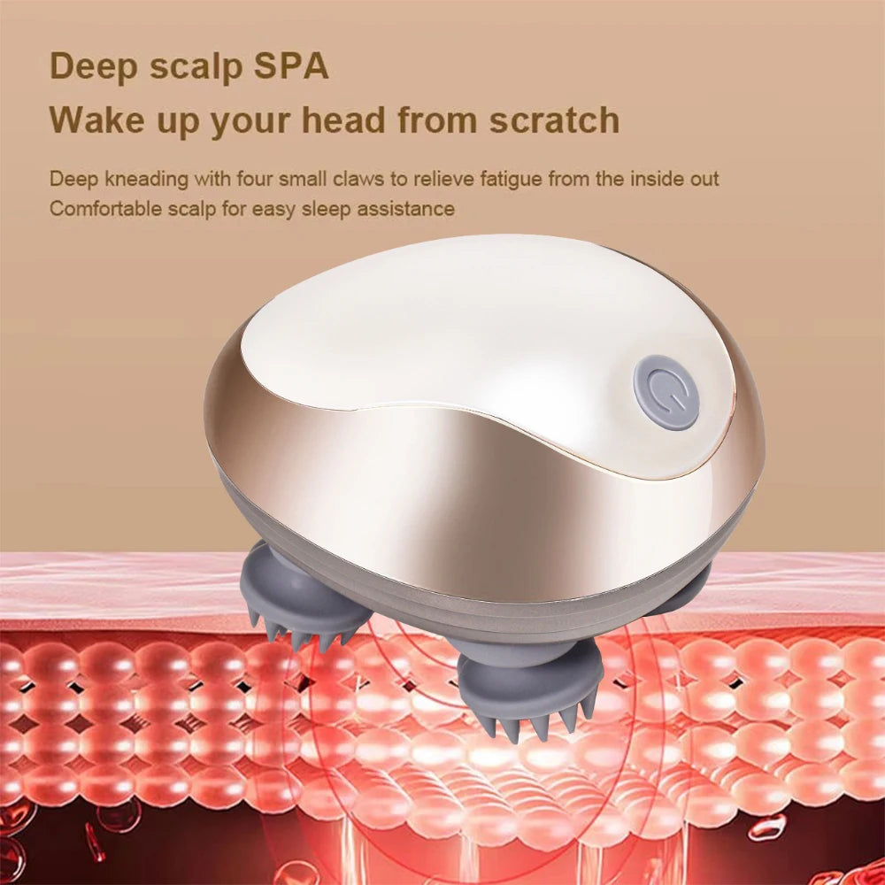 Waterproof Electric Scalp Massager — Hair Growth Head Scratcher