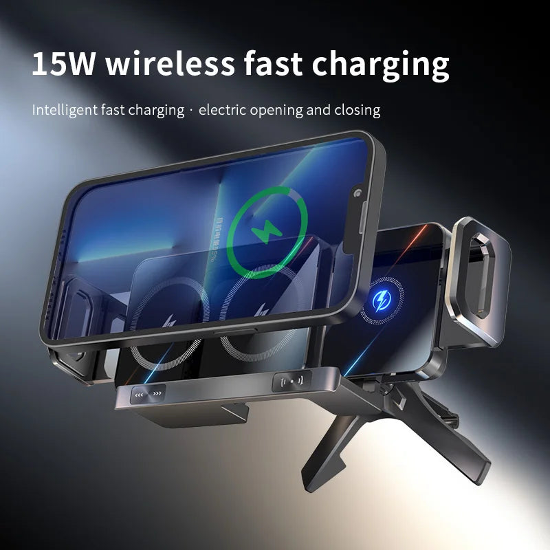 360° Flexible Magnetic Wireless Car Charger — Universal Phone Holder Mount