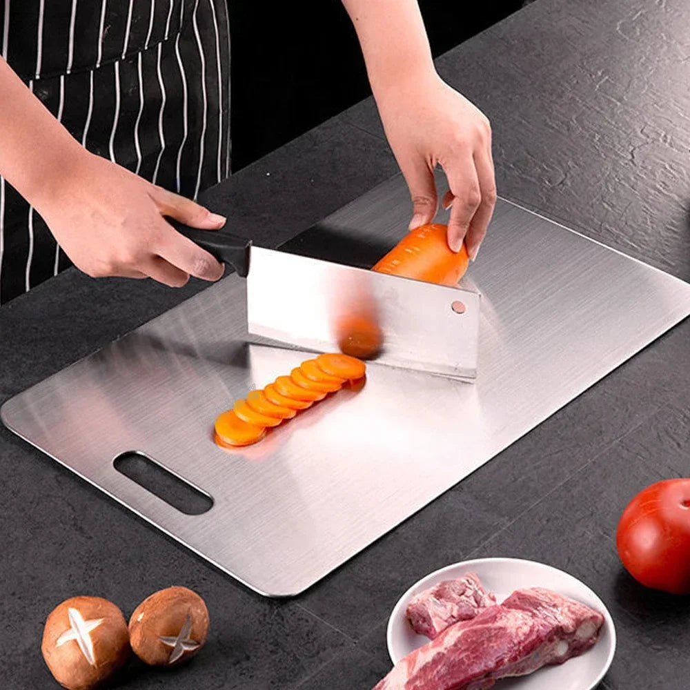 Thickened Double-Sided Cutting Board — Stainless Steel & Kneading Dough Board
