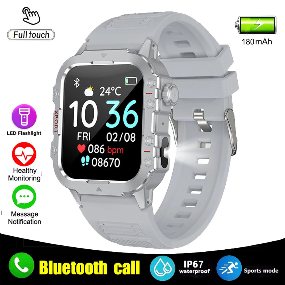 Military Smart Watch for Men — IP67 Waterproof Outdoor Sports Fitness Tracker