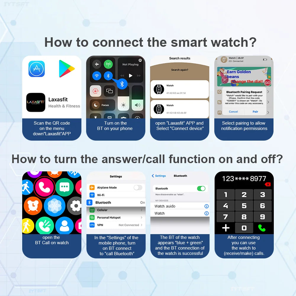 LAXASFIT H9 & H6 Smartwatch — Calls, Heart Rate & Blood Oxygen Monitor