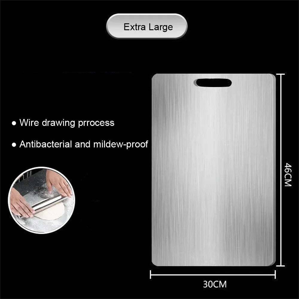 Thickened Double-Sided Cutting Board — Stainless Steel & Kneading Dough Board