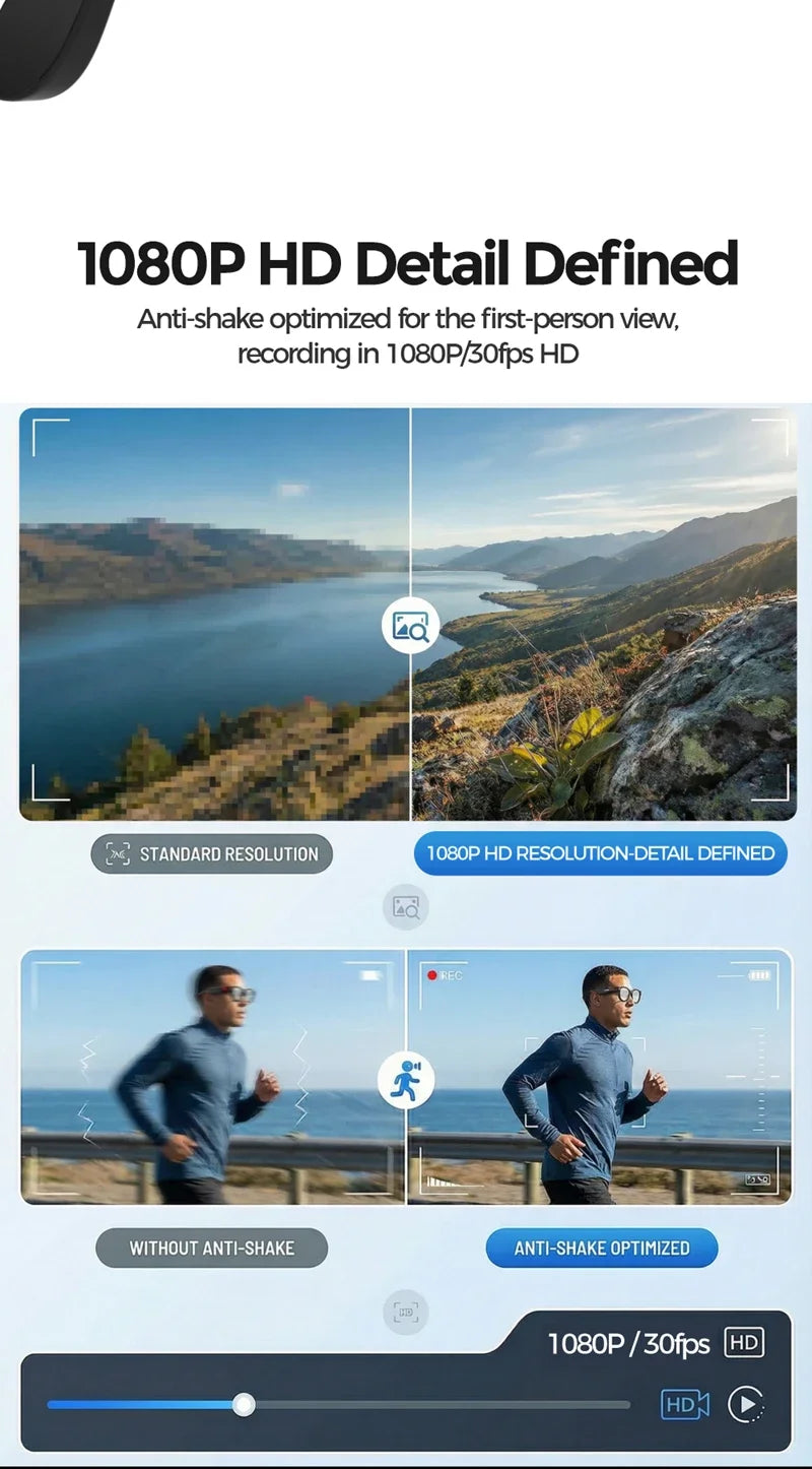 AI Smart Glasses 2026 — 8MP HD Camera, Bluetooth Call & Music