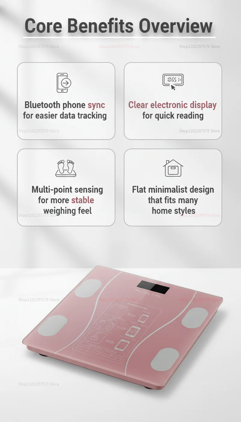Smart Bluetooth Body Fat Scale — High Precision Digital Weight & Body Analyzer