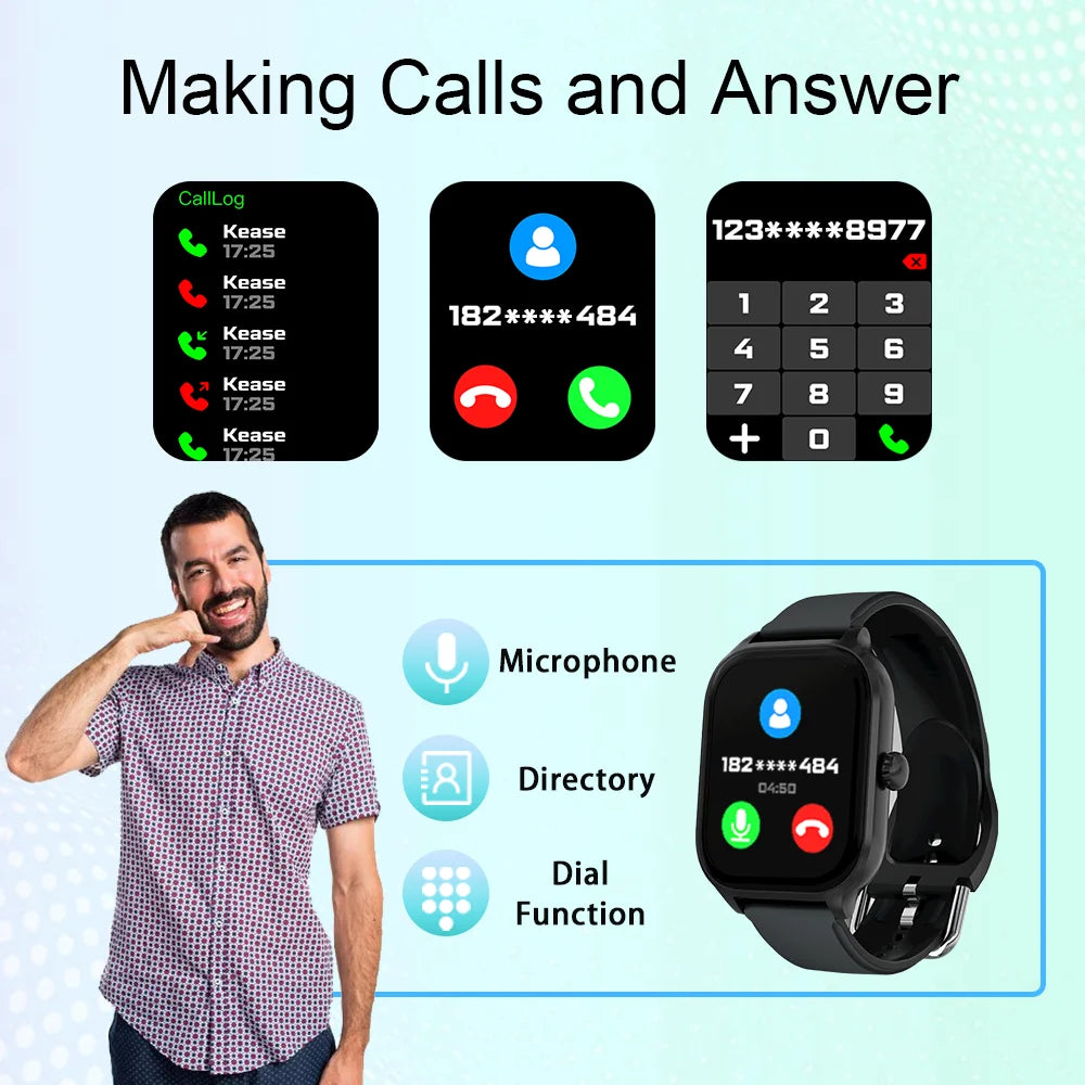 LAXASFIT H9 & H6 Smartwatch — Calls, Heart Rate & Blood Oxygen Monitor