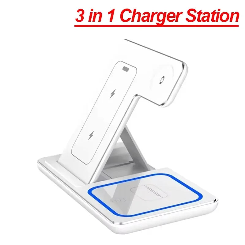 3-in-1 Foldable Wireless Charging Station — iPhone, Apple Watch Ultra & AirPods Pro