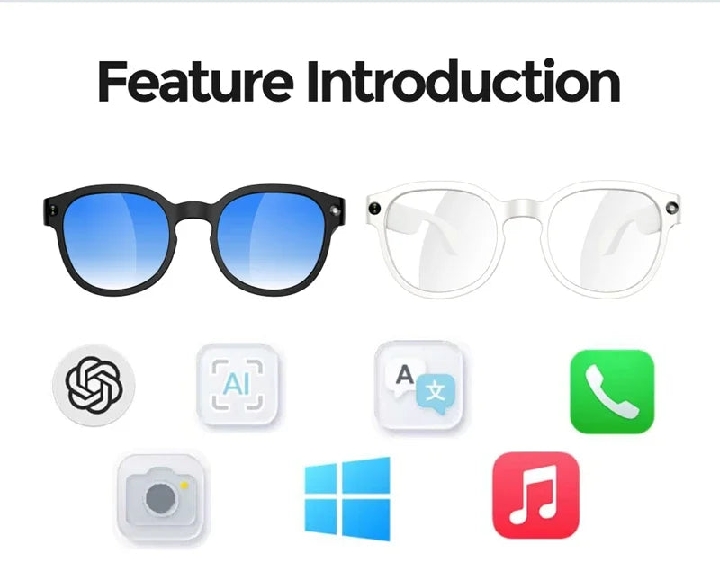 AI Smart Glasses 2026 — 8MP HD Camera, Bluetooth Call & Music