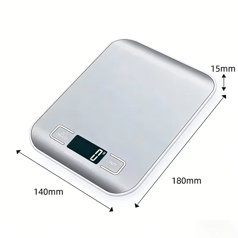 Digital Kitchen Scale — 10kg LED Display Stainless Steel Baking Tool