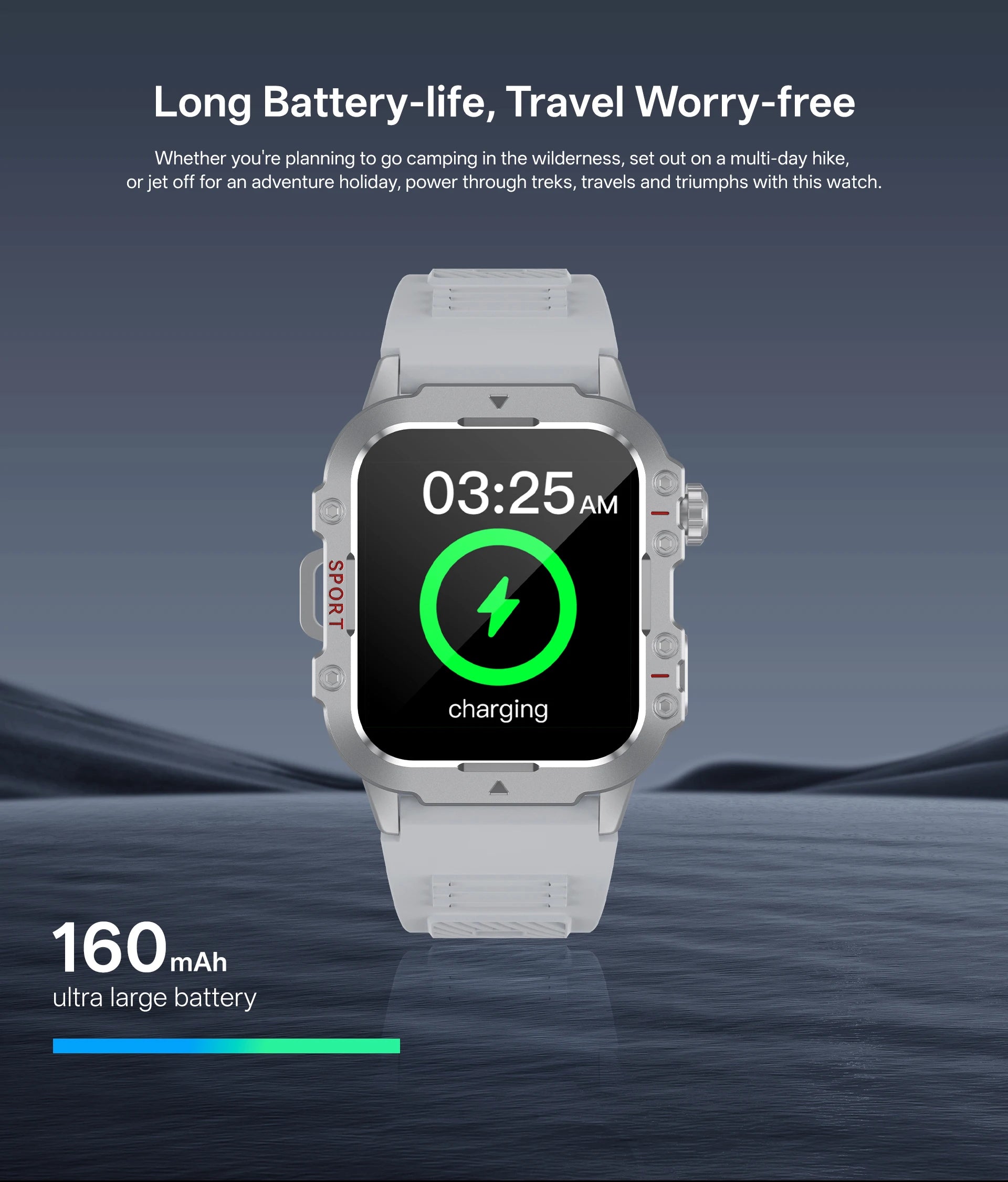 Military Smart Watch for Men — IP67 Waterproof Outdoor Sports Fitness Tracker