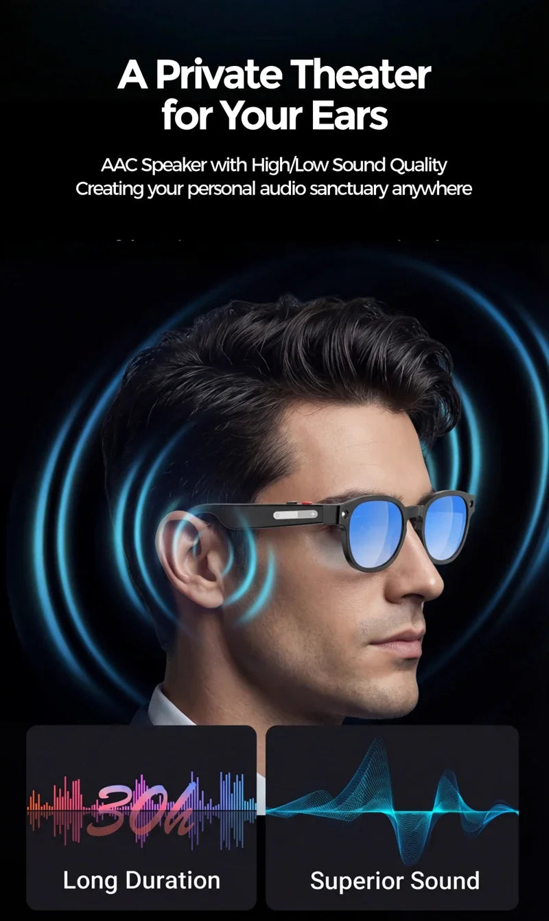 AI Smart Glasses 2026 — 8MP HD Camera, Bluetooth Call & Music