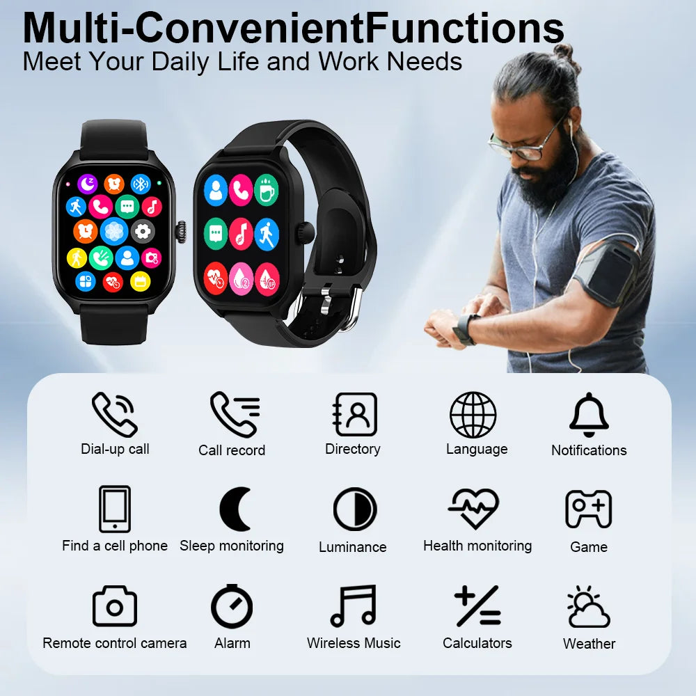 LAXASFIT H9 & H6 Smartwatch — Calls, Heart Rate & Blood Oxygen Monitor