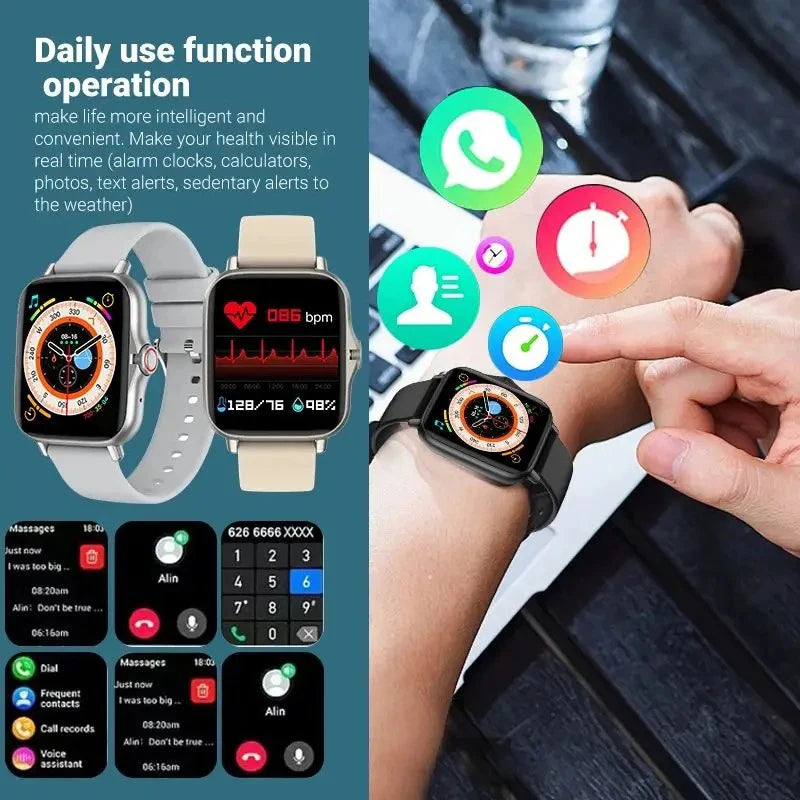 Smart Watch — 1.44" Bluetooth Call Blood Oxygen Monitor for Women & Men