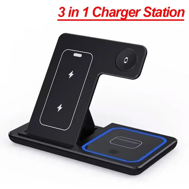 3-in-1 Foldable Wireless Charging Station — iPhone, Apple Watch Ultra & AirPods Pro
