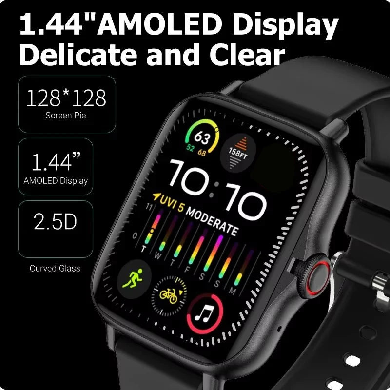 Smart Watch — 1.44" Bluetooth Call Blood Oxygen Monitor for Women & Men