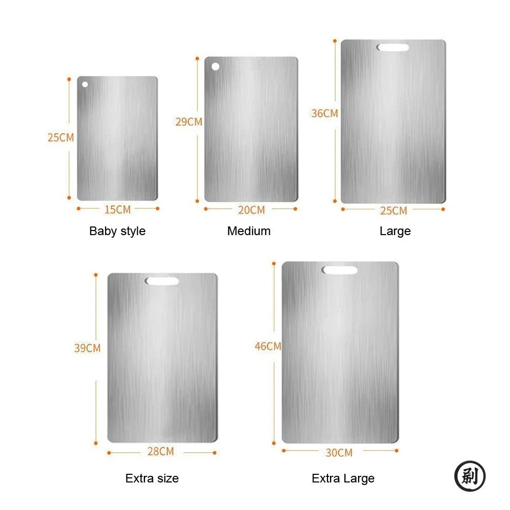 Thickened Double-Sided Cutting Board — Stainless Steel & Kneading Dough Board