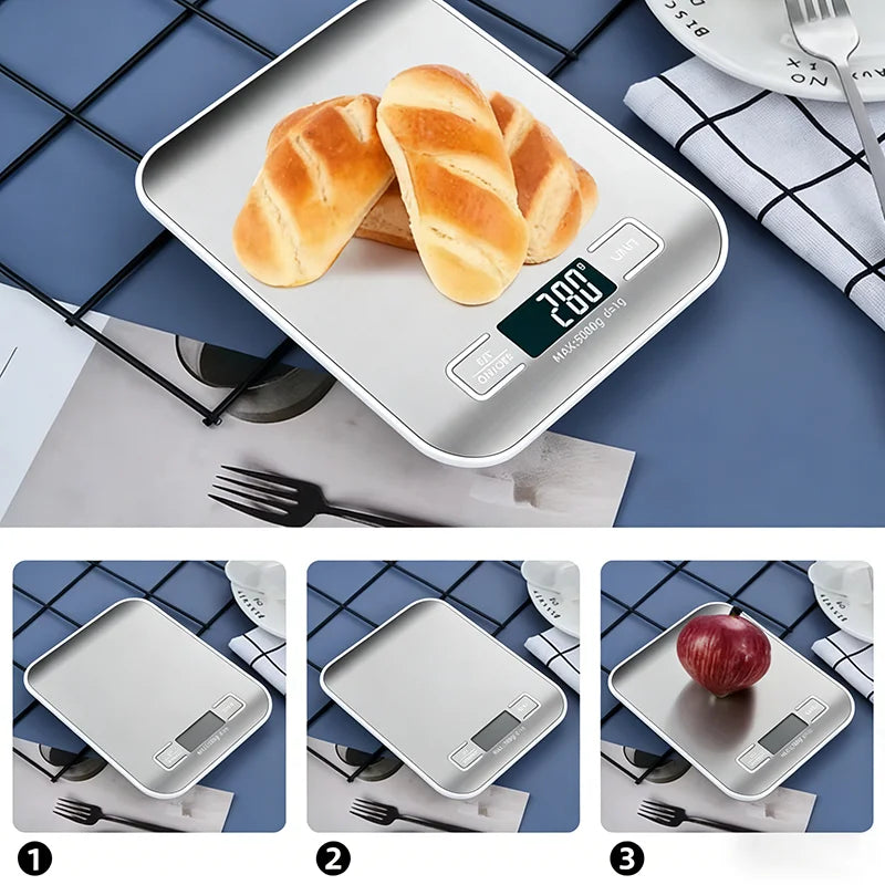 Digital Kitchen Scale — 10kg LED Display Stainless Steel Baking Tool