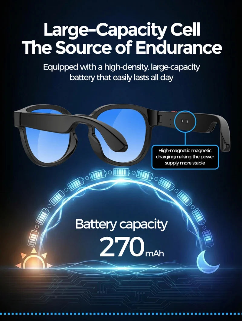 AI Smart Glasses 2026 — 8MP HD Camera, Bluetooth Call & Music