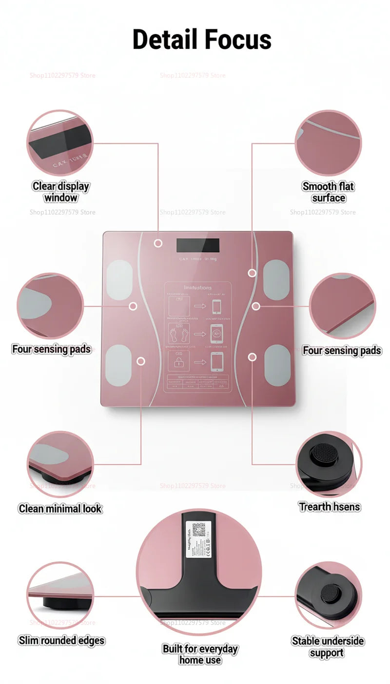 Smart Bluetooth Body Fat Scale — High Precision Digital Weight & Body Analyzer