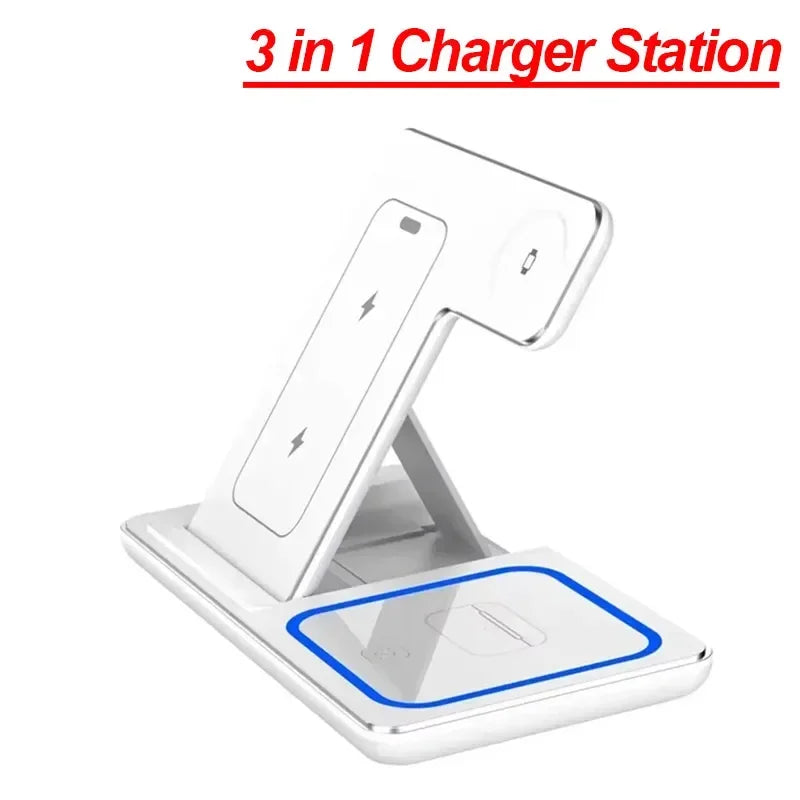Foldable 3-in-1 Wireless Charging Station — iPhone, Apple Watch & AirPods