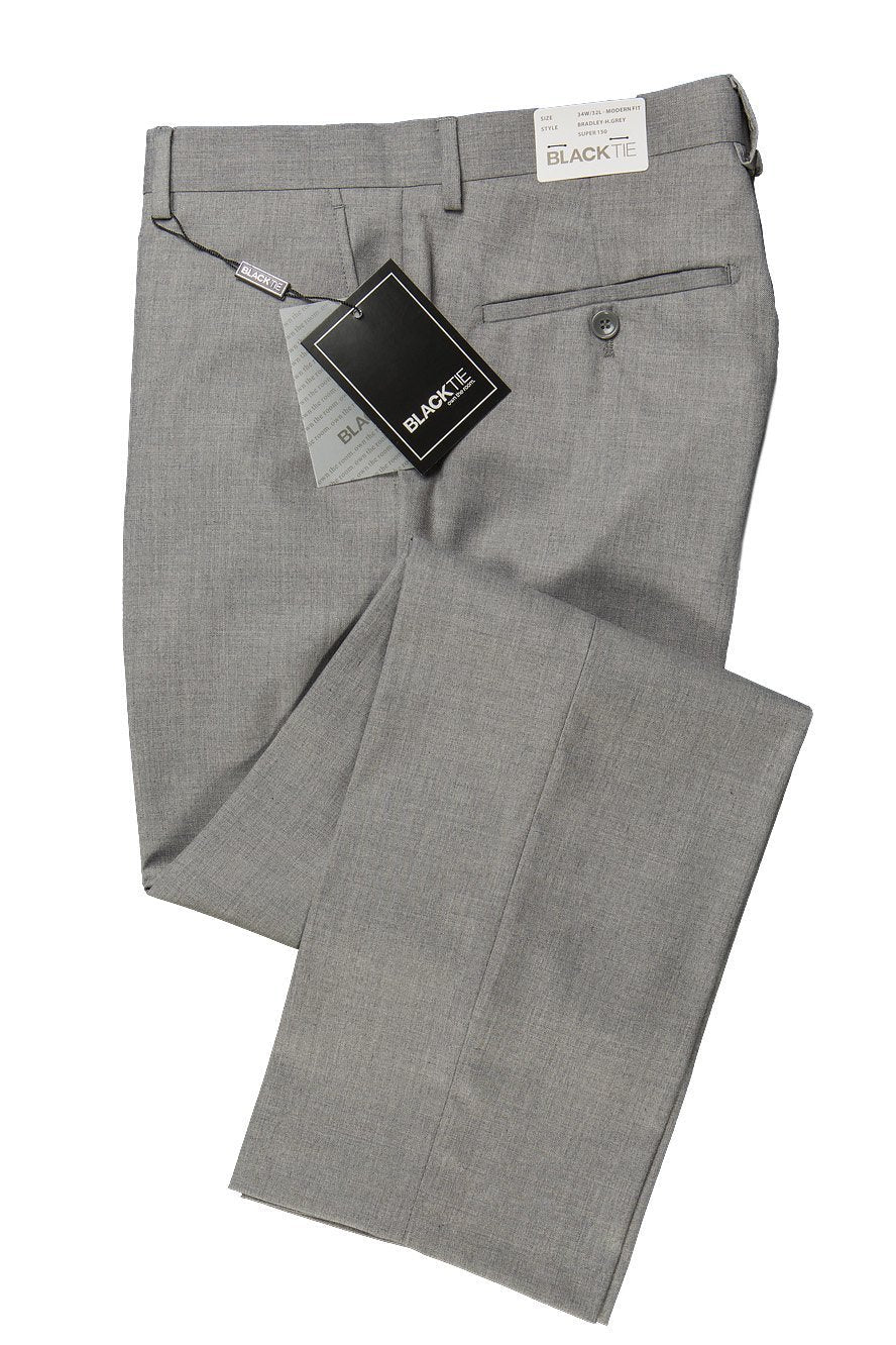 Bradley Heather Grey Luxury Wool Blend Suit Pants — Premium Formal