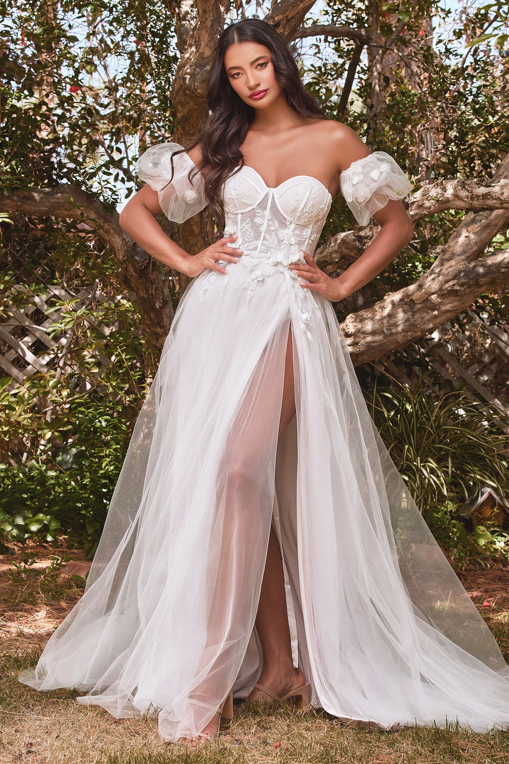 Strapless Floral Ball Gown — Elegant Bridal Wedding Dress