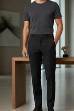 Ethan Black Super 150s Luxury Viscose Blend Suit Pants — Premium Formal