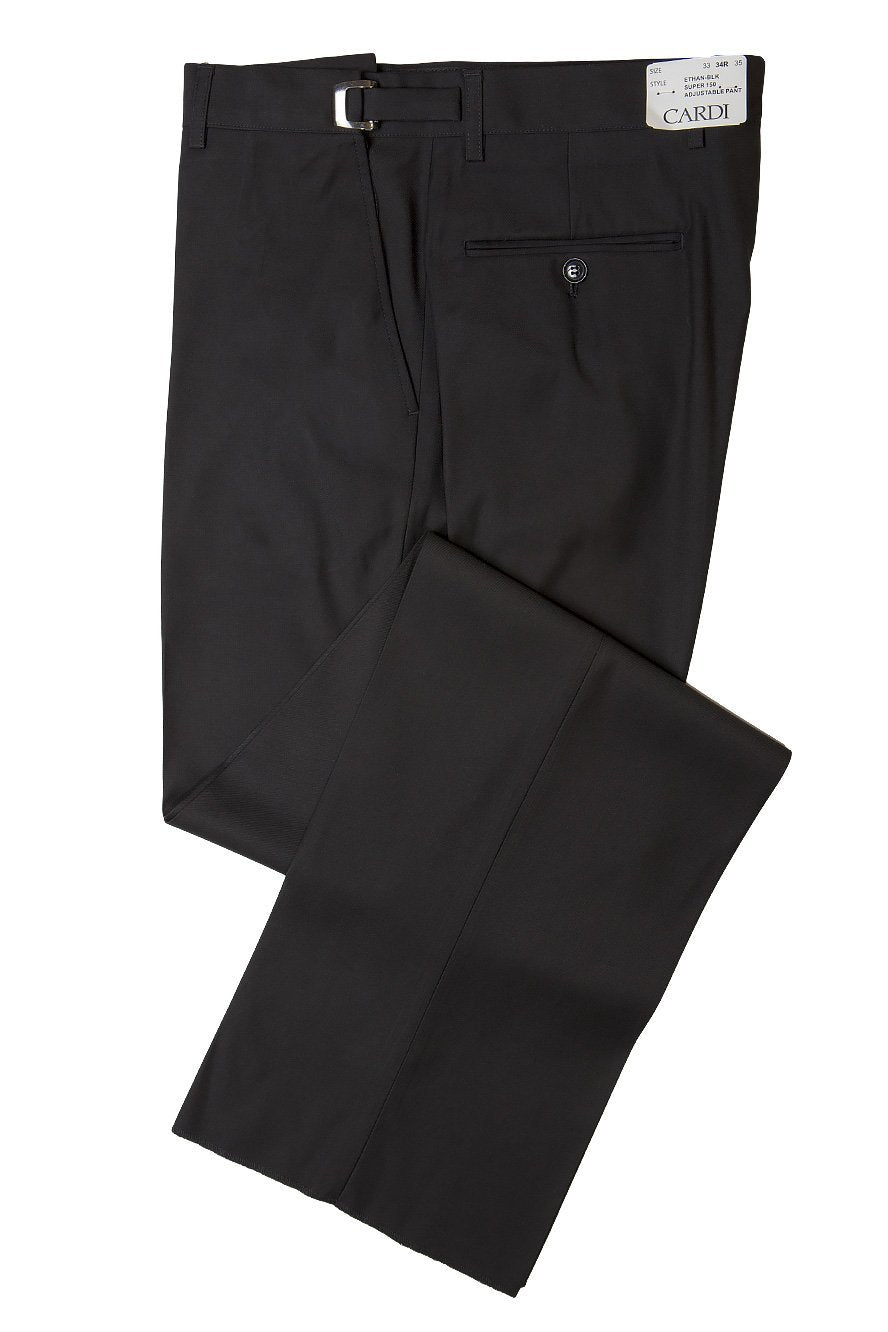Ethan Black Super 150s Luxury Viscose Blend Suit Pants — Premium Formal