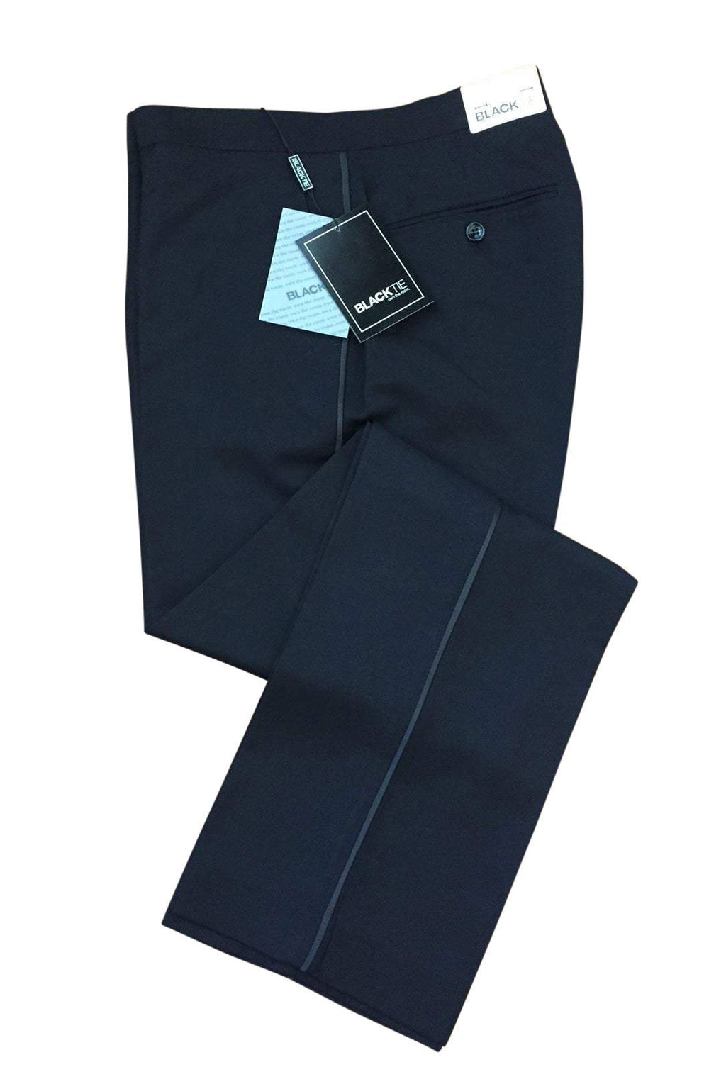 Logan Black Luxury Wool Blend Tuxedo Pants — Premium Formal Wear
